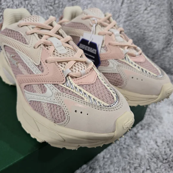 Lacoste Women's Pink and Cream Sneakers L003 Neo Shot Size 7.5 - Picture 8 of 15